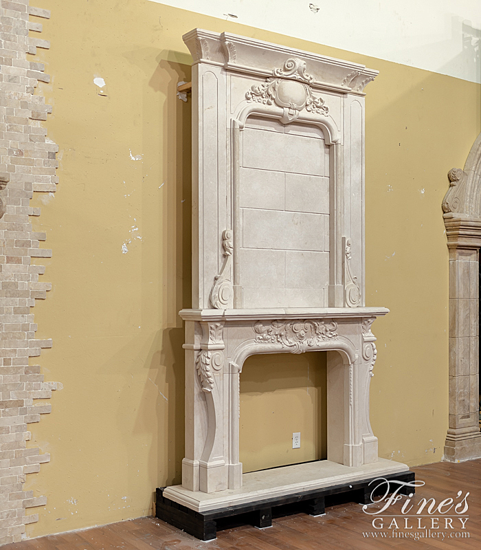 Marble Fireplaces  - Outstanding Overmantel In Galala Marble - MFP-1745