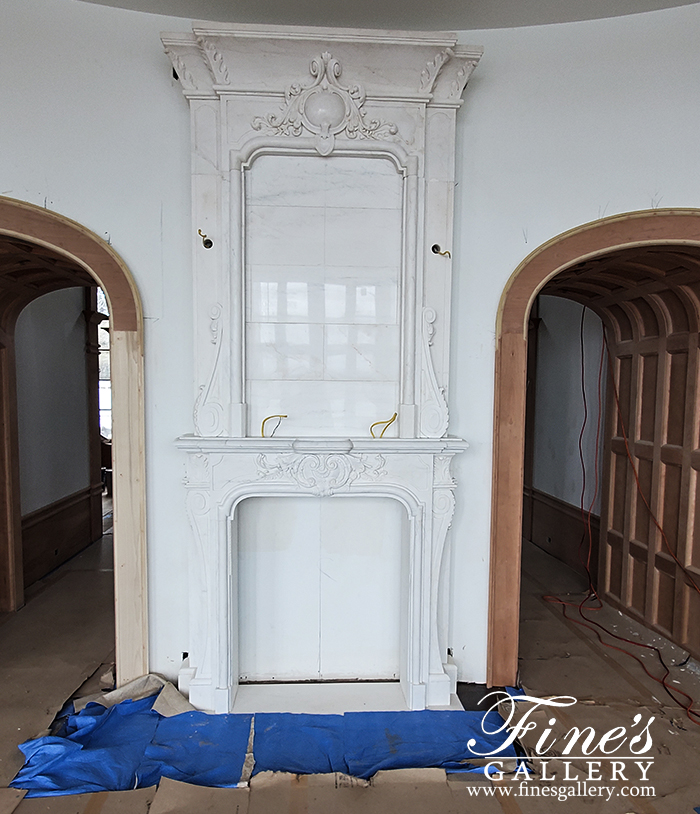 Marble Fireplaces  - Outstanding Overmantel In Galala Marble - MFP-1745