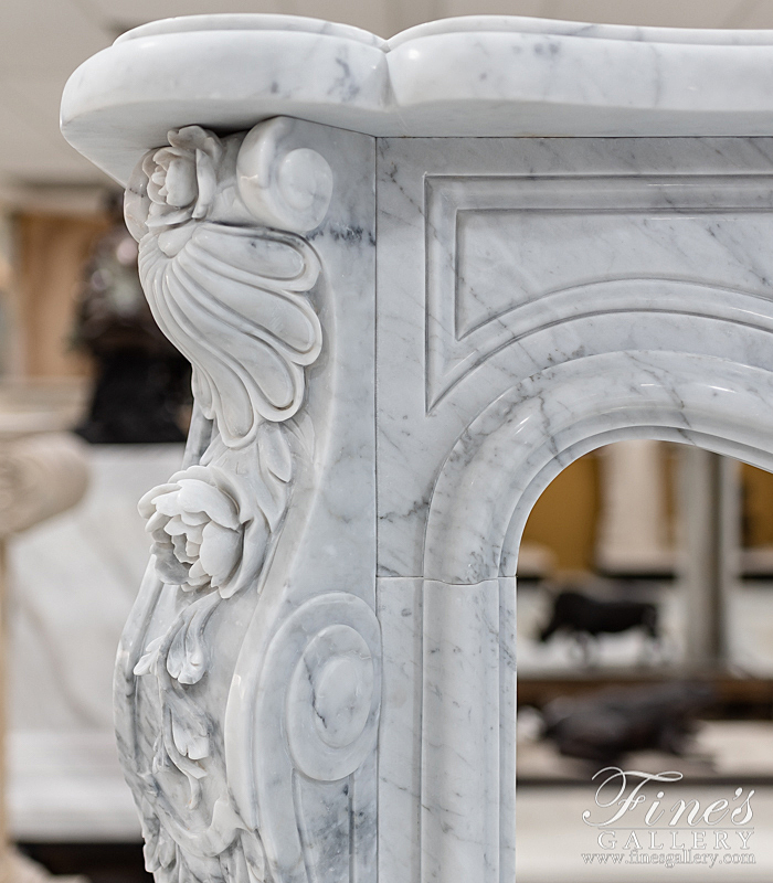 Marble Fireplaces  - Carrara White Marble Mantel - MFP-1780