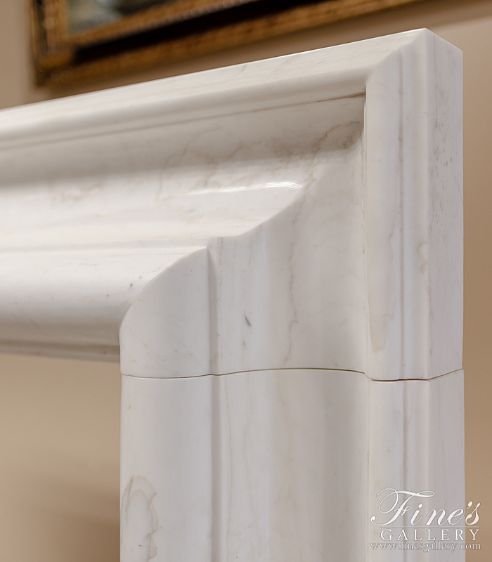 Marble Fireplaces  - 50 Inch Wide Bolection Mantel In Statuary White Marble - MFP-1818