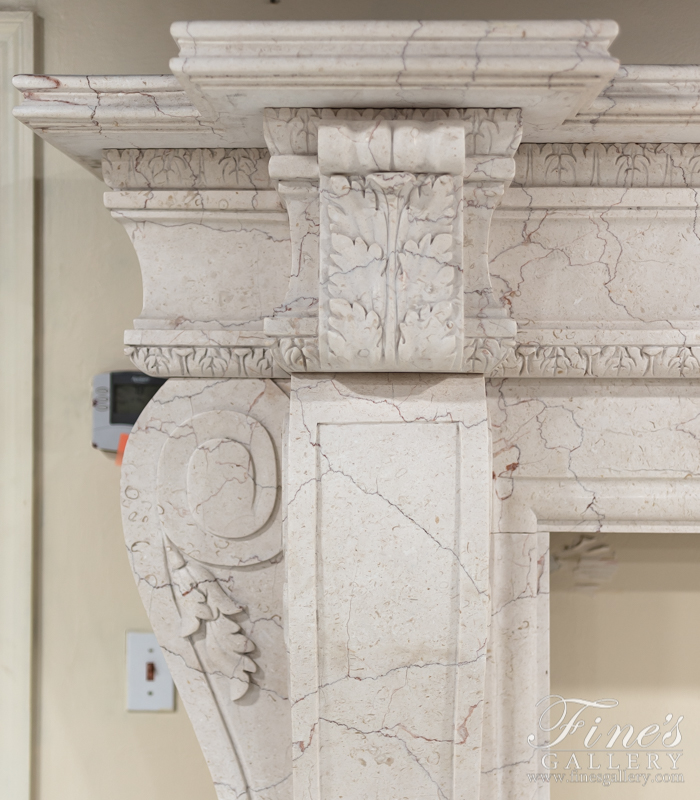 Marble Fireplaces  - Ivory Marble Oversized Tuscan Surround - MFP-1830