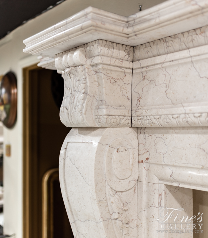 Marble Fireplaces  - Ivory Marble Oversized Tuscan Surround - MFP-1830