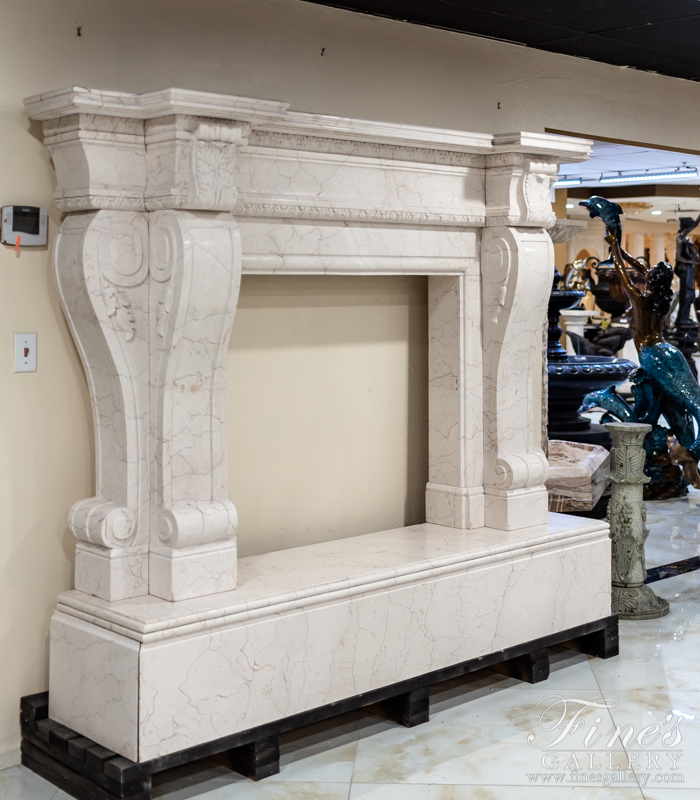 Marble Fireplaces  - Ivory Marble Oversized Tuscan Surround - MFP-1830