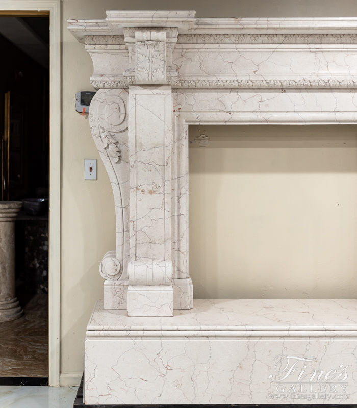 Marble Fireplaces  - Ivory Marble Oversized Tuscan Surround - MFP-1830