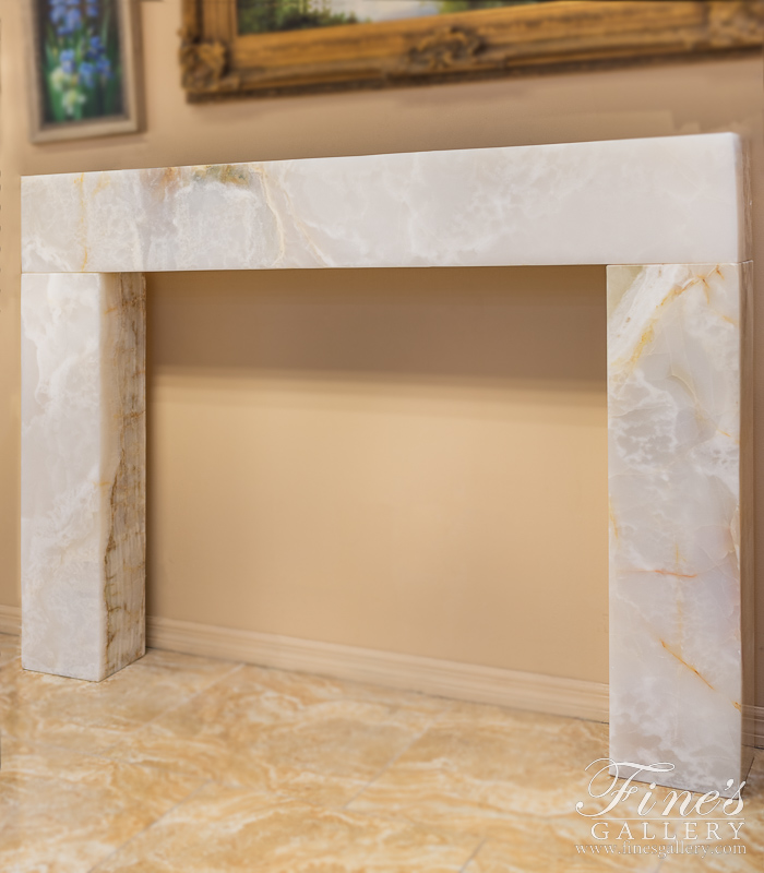 Marble Fireplaces  - Translucent Modern Onyx Fireplace Mantel - MFP-1860