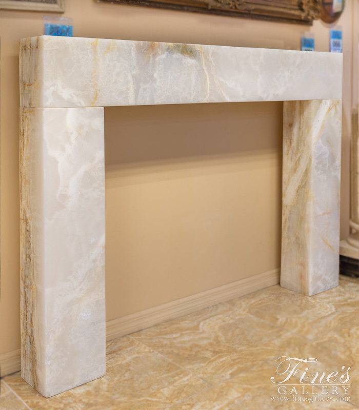 Marble Fireplaces  - Translucent Modern Onyx Fireplace Mantel - MFP-1860