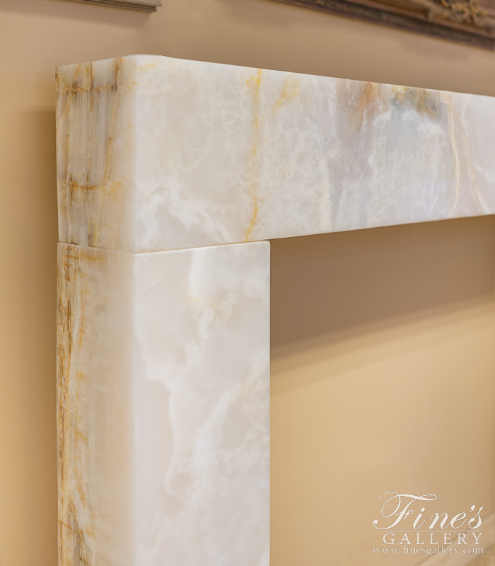 Marble Fireplaces  - Translucent Modern Onyx Fireplace Mantel - MFP-1860