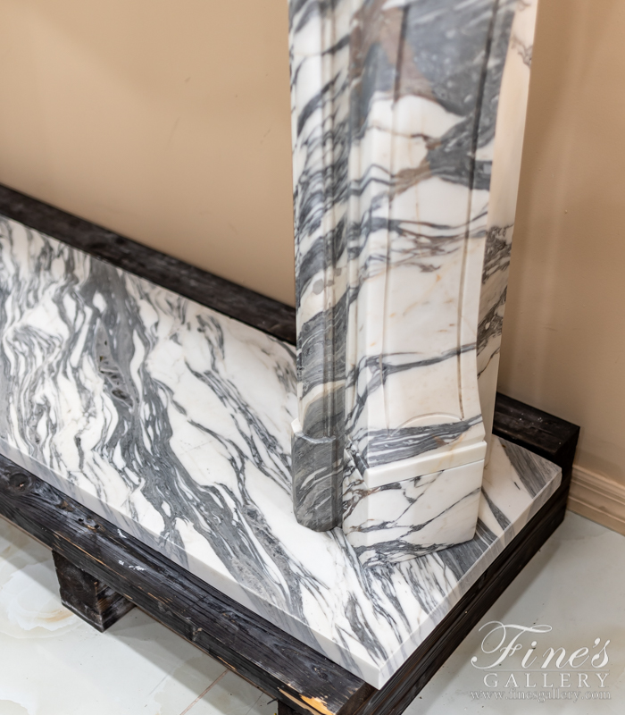 Marble Fireplaces  - Exotic Arabescato Marble Mantel - MFP-1864