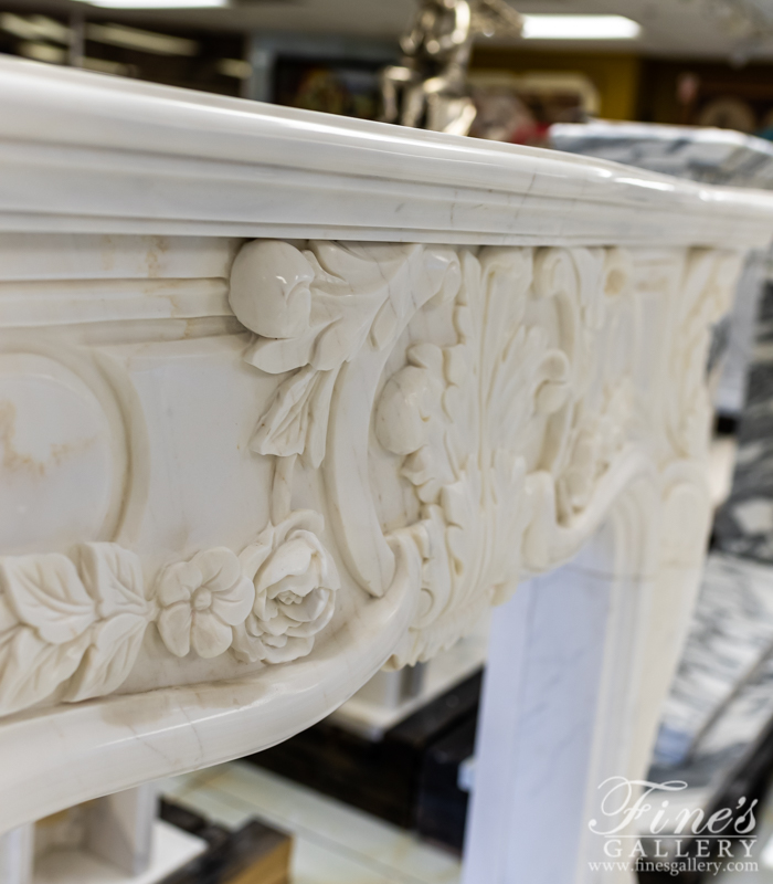 Marble Fireplaces  - French Marble Fireplace Mantel - MFP-1891