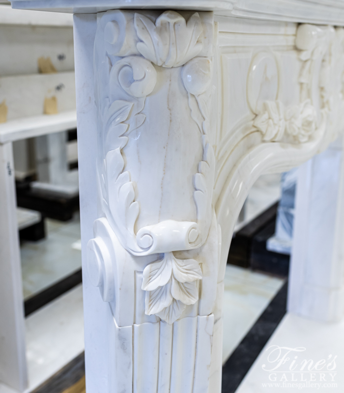 Marble Fireplaces  - French Marble Fireplace Mantel - MFP-1891
