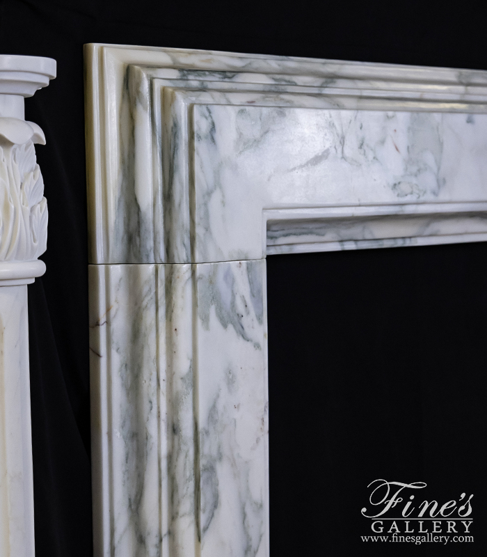 Marble Fireplaces  - Luxurious Modern Marble Mantel - MFP-1896