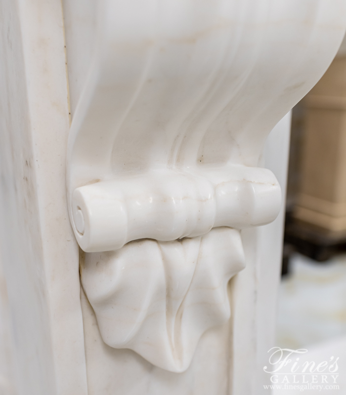 Marble Fireplaces  - Old World French Mantel In White Marble - MFP-1899