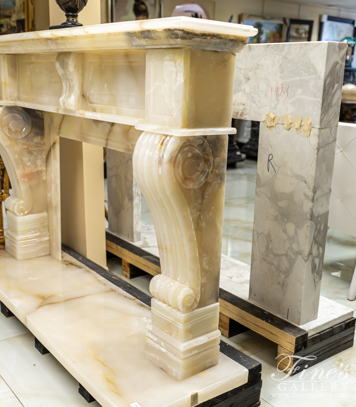 Marble Fireplaces  - Stunning White Onyx Fireplace - MFP-1901