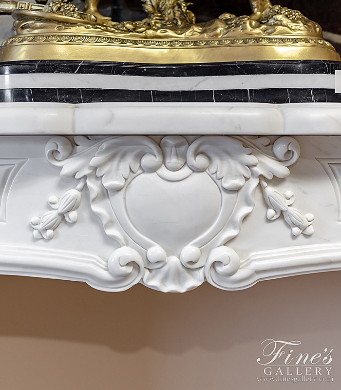 Marble Fireplaces  - Louis XV Style White Marble Surround  - MFP-1912