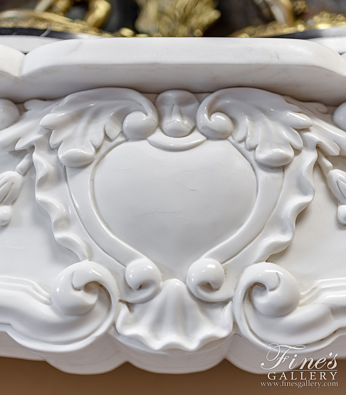 Marble Fireplaces  - Louis XV Style White Marble Surround  - MFP-1912