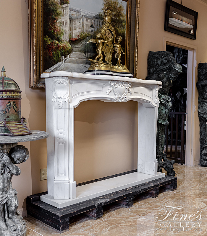 Marble Fireplaces  - Louis XV Style White Marble Surround  - MFP-1912