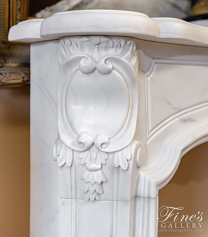 Marble Fireplaces  - Louis XV Style White Marble Surround  - MFP-1912