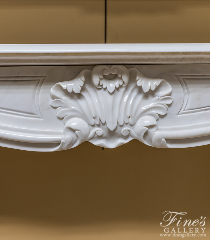 Marble Fireplaces  - Antique Style White Marble Fireplace - MFP-1914