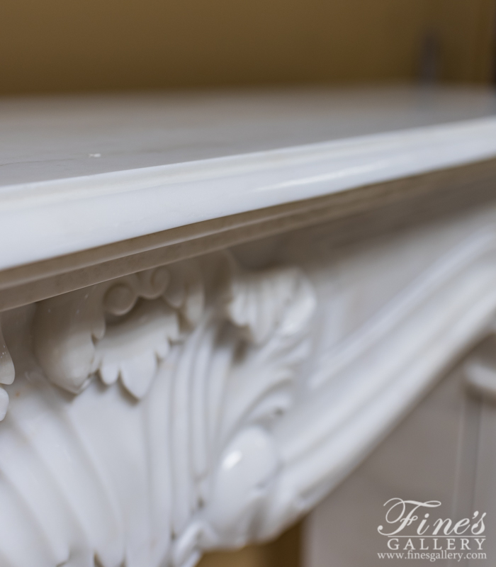 Marble Fireplaces  - Antique Style White Marble Fireplace - MFP-1914