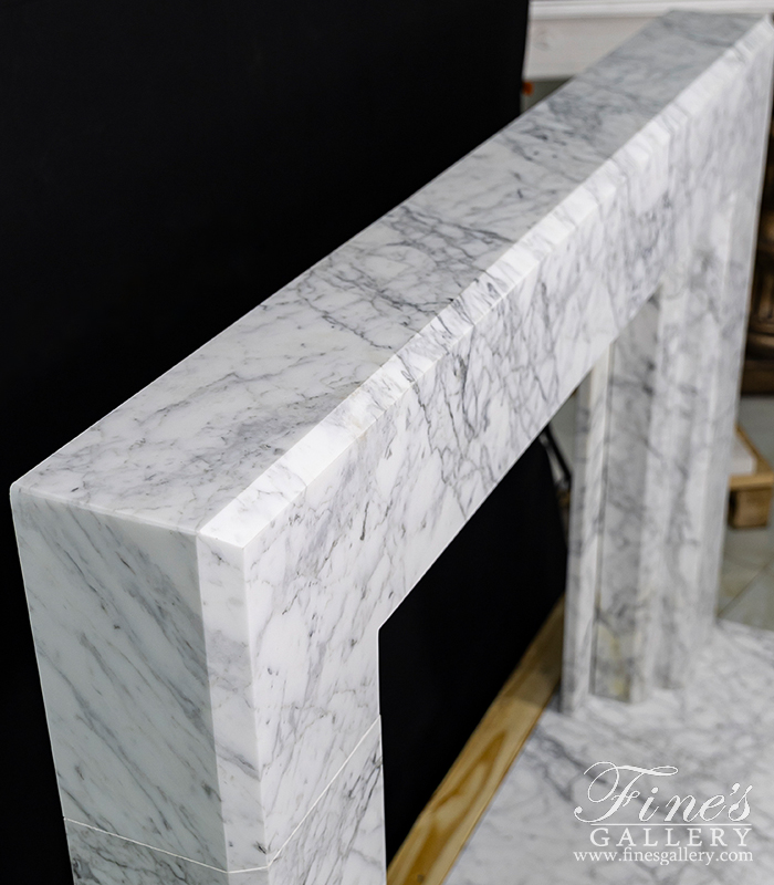 Marble Fireplaces  - Modern Italian Calacatta Marble Surround  - MFP-1980