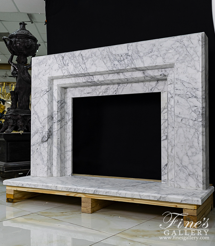 Marble Fireplaces  - Modern Italian Calacatta Marble Surround  - MFP-1980