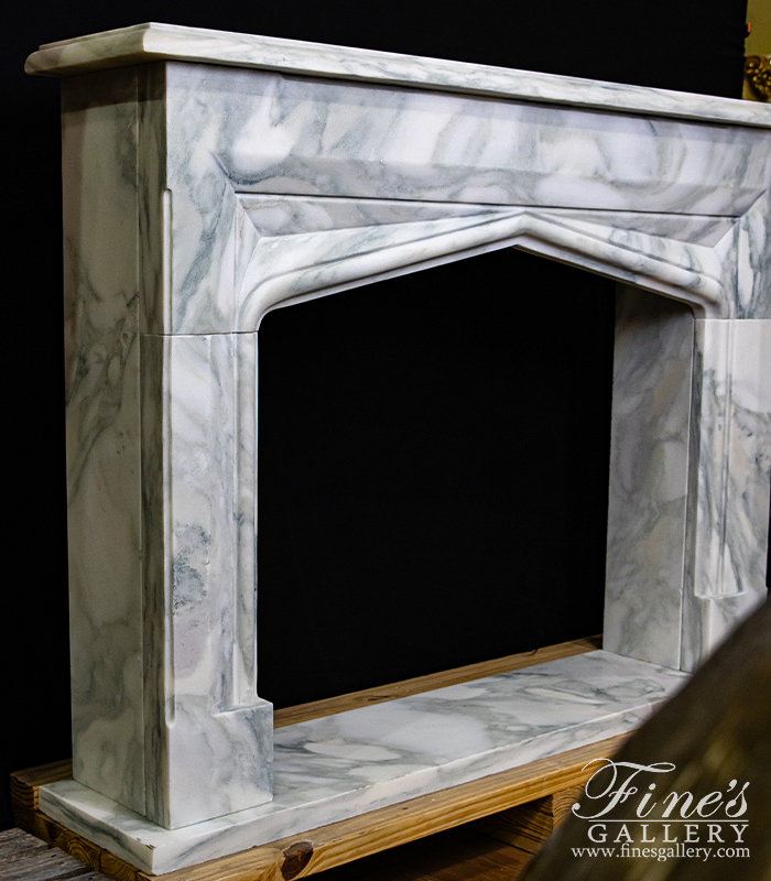 Marble Fireplaces  - Tudor Style Arabascato Marble Fireplace Surround - MFP-1994
