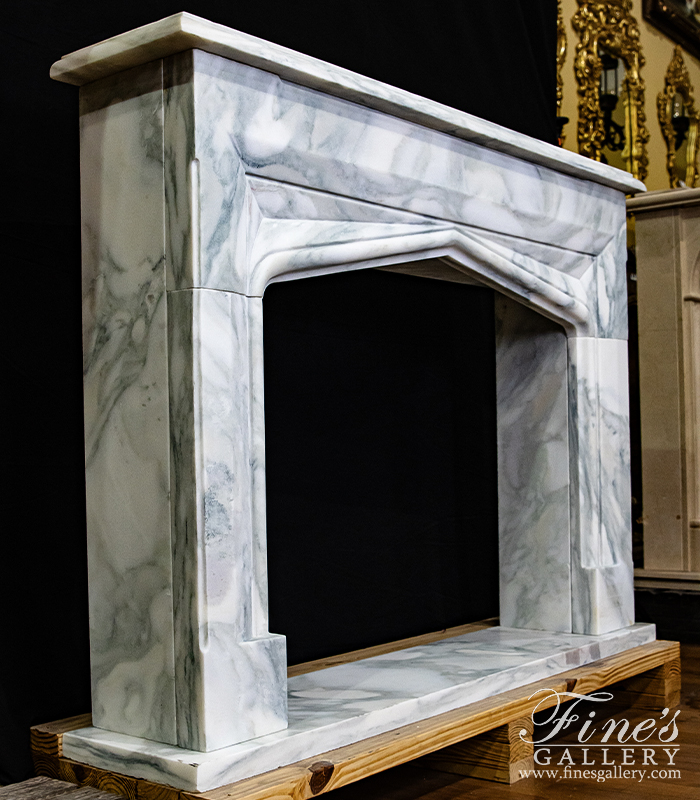 Marble Fireplaces  - Tudor Style Arabascato Marble Fireplace Surround - MFP-1994