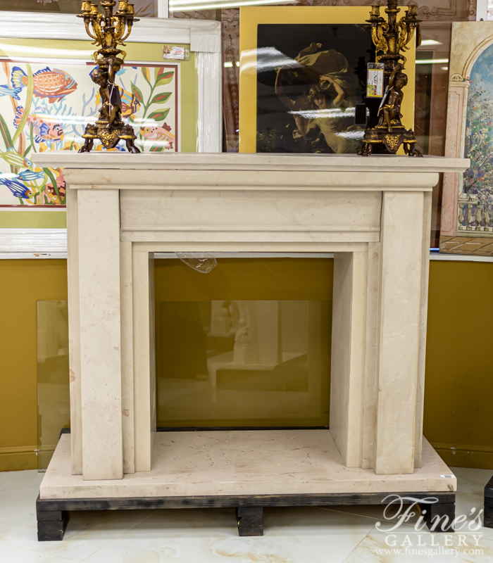 Marble Fireplaces  - Classic Contemporary Limestone Mantel - MFP-2027