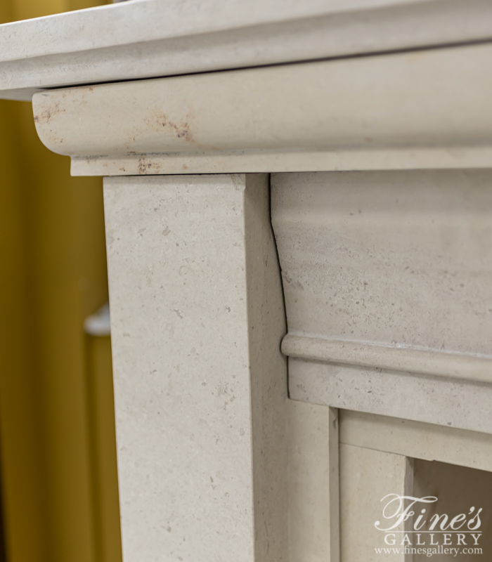 Marble Fireplaces  - Classic Contemporary Limestone Mantel - MFP-2027