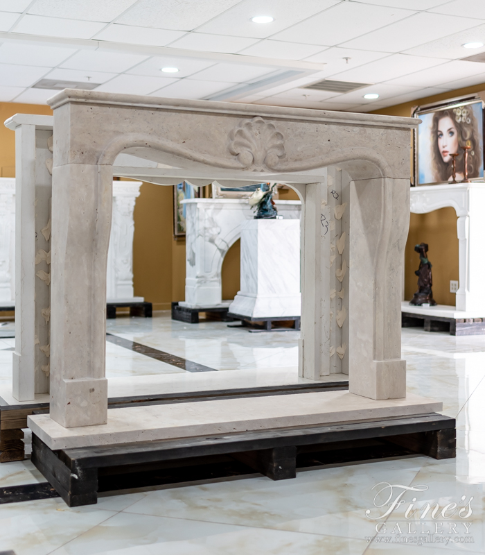 Marble Fireplaces  - Rustic French Travertine Mantel - MFP-2034