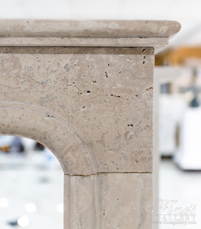 Marble Fireplaces  - Rustic French Travertine Mantel - MFP-2034