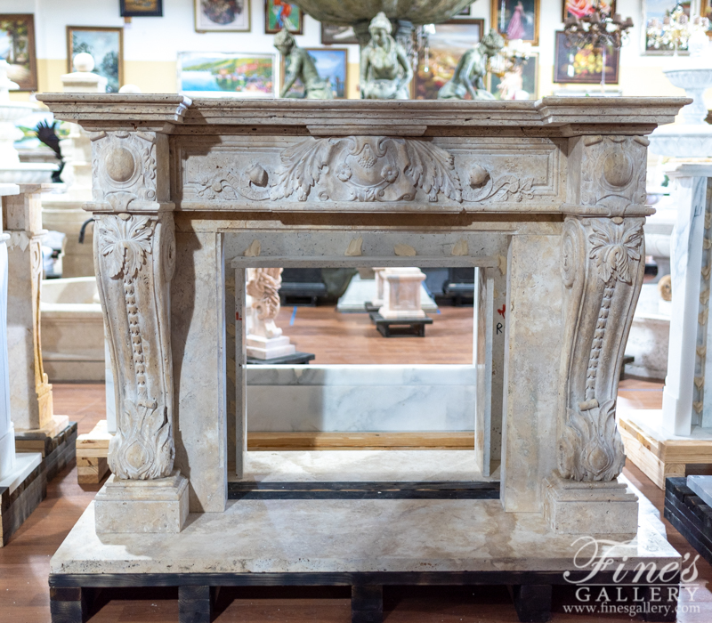 Marble Fireplaces  - Italian Style Travertine Surround - MFP-2041