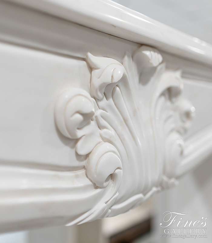 Marble Fireplaces  - Elegant French Statuary Marble Mantel - MFP-2047