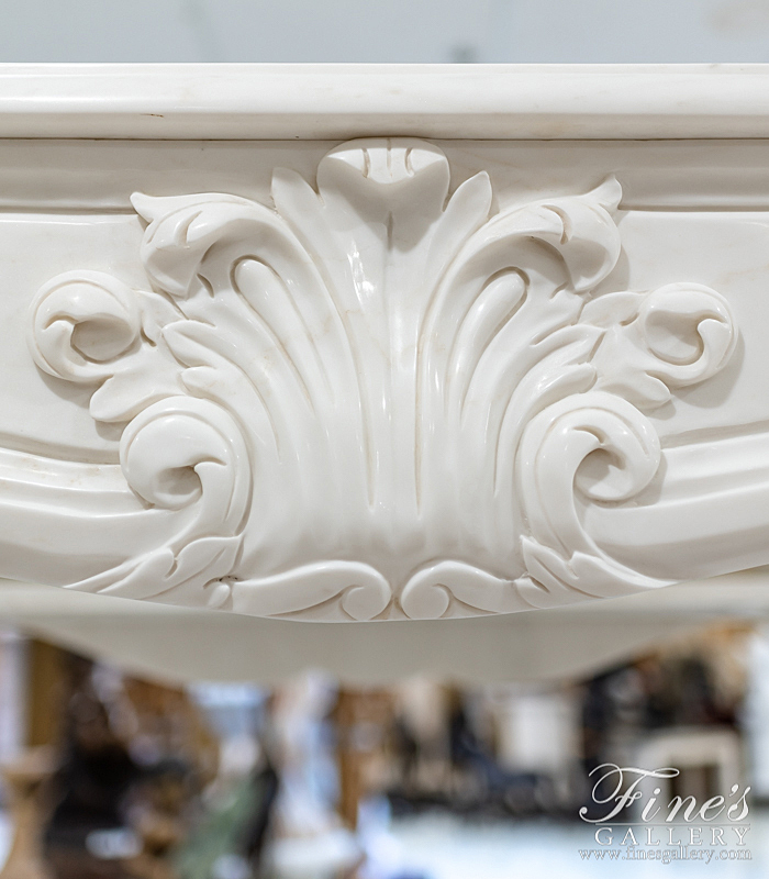 Marble Fireplaces  - Elegant French Statuary Marble Mantel - MFP-2047