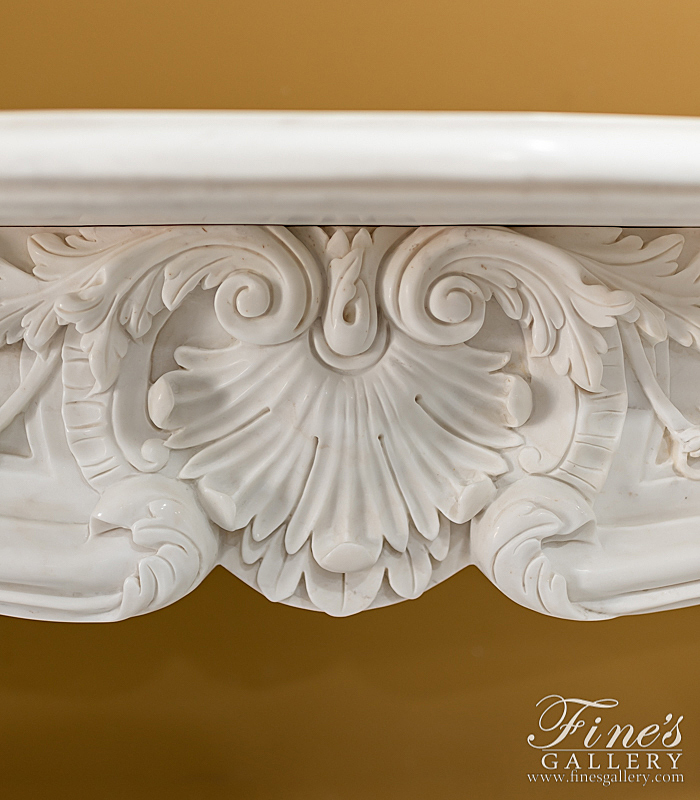 Marble Fireplaces  - Statuary White Louise XVI Marble Mantel - MFP-2069