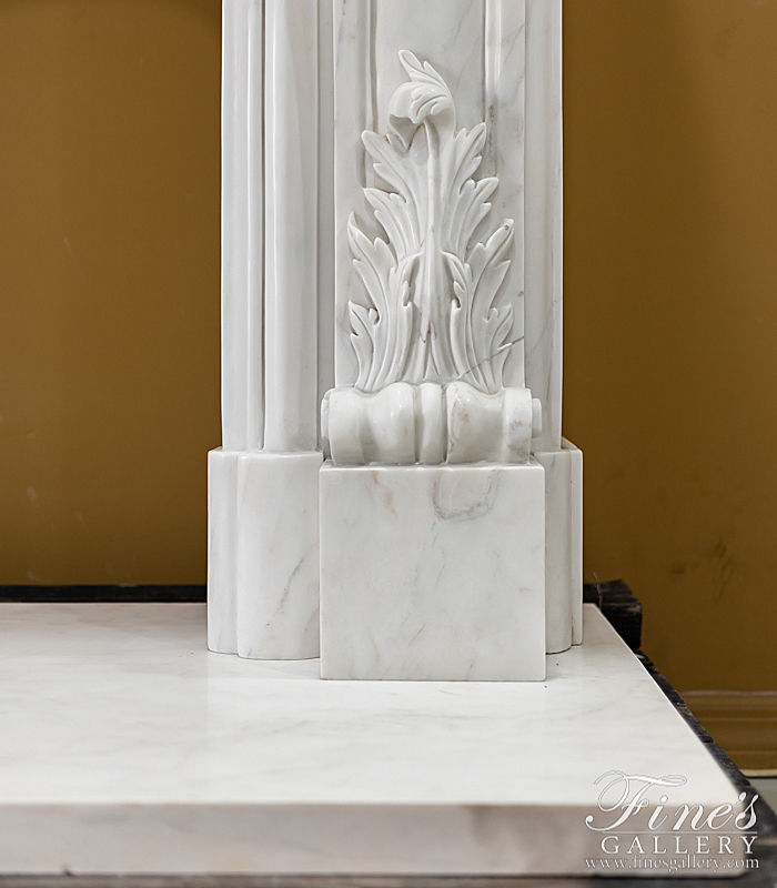 Marble Fireplaces  - Statuary White Louise XVI Marble Mantel - MFP-2069