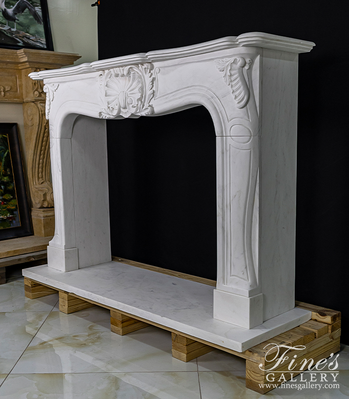 Marble Fireplaces  - Exotic Louis XVI Statuary Marble Surround - MFP-2073