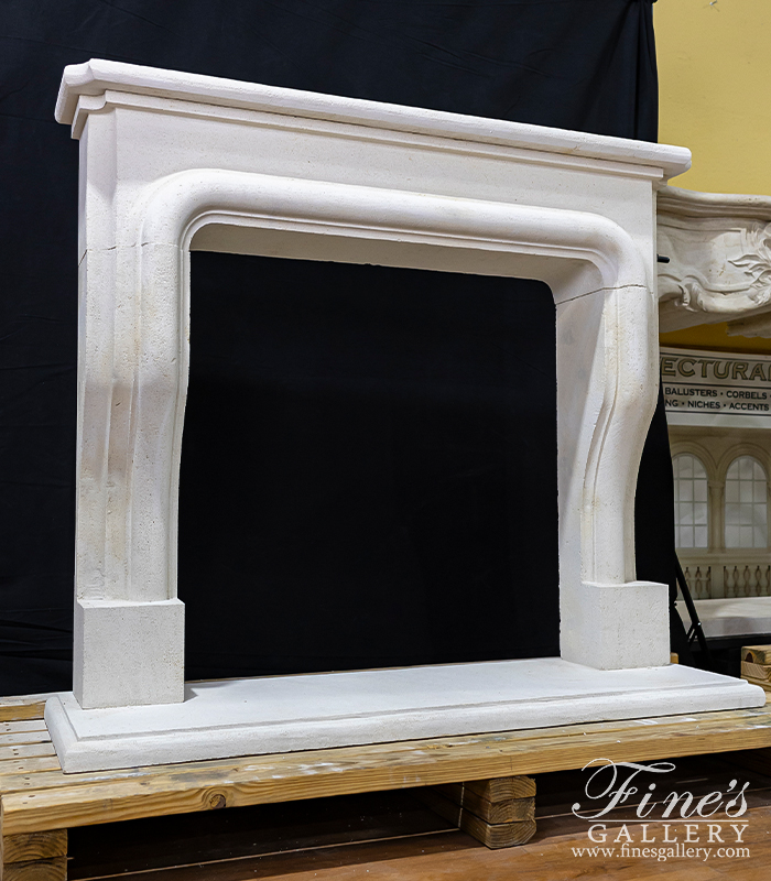 Marble Fireplaces  - French Limestone Fireplace Mantel - MFP-2075