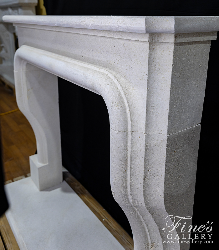 Marble Fireplaces  - French Limestone Fireplace Mantel - MFP-2075