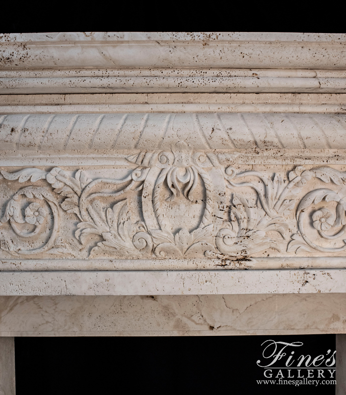 Marble Fireplaces  - Lions Den Surround In Ivory Travertine - MFP-2076