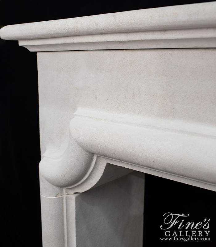 Marble Fireplaces  - Carved Mantel In French Limestone - MFP-2087