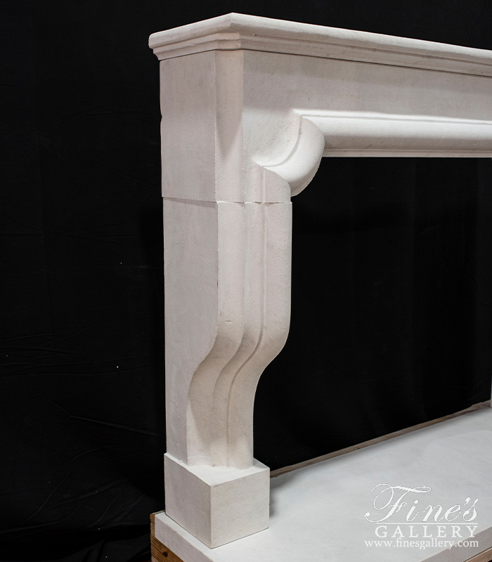 Marble Fireplaces  - Carved Limestone Mantel In French Limestone - MFP-2087