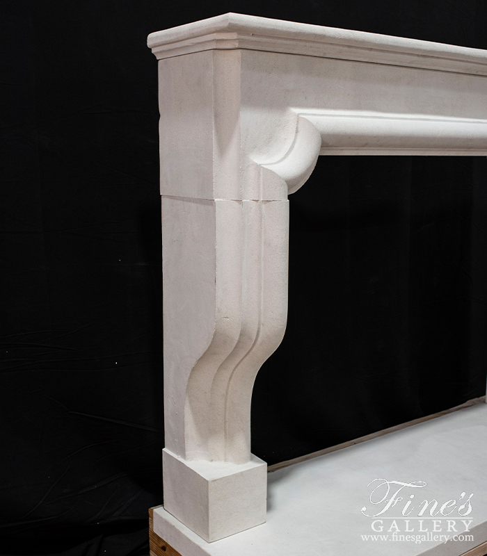 Marble Fireplaces  - Carved Mantel In French Limestone - MFP-2087