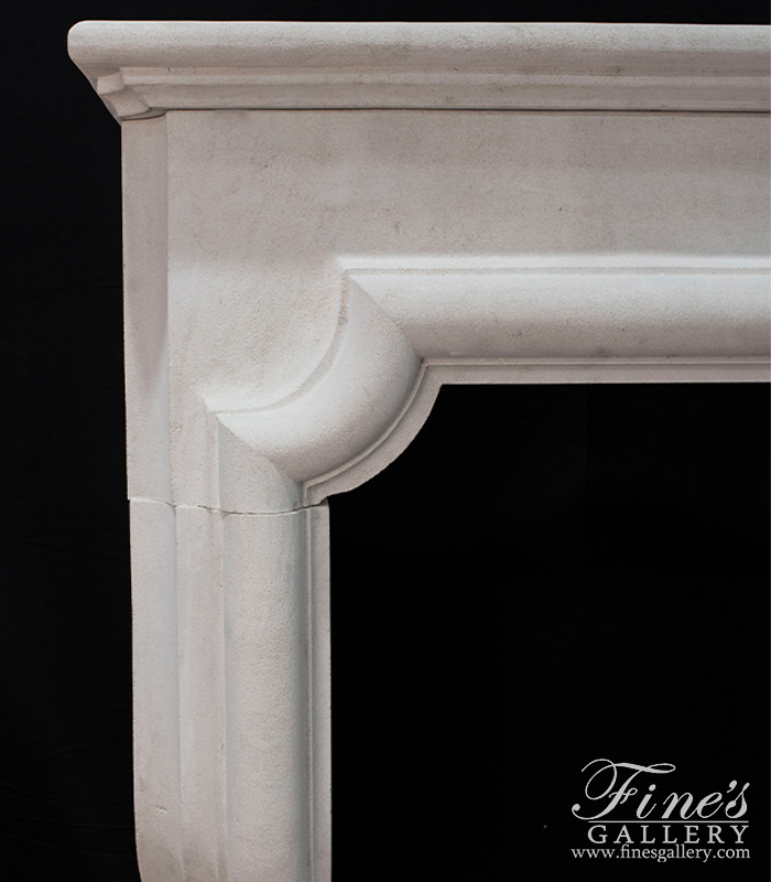 Marble Fireplaces  - Carved Mantel In French Limestone - MFP-2087