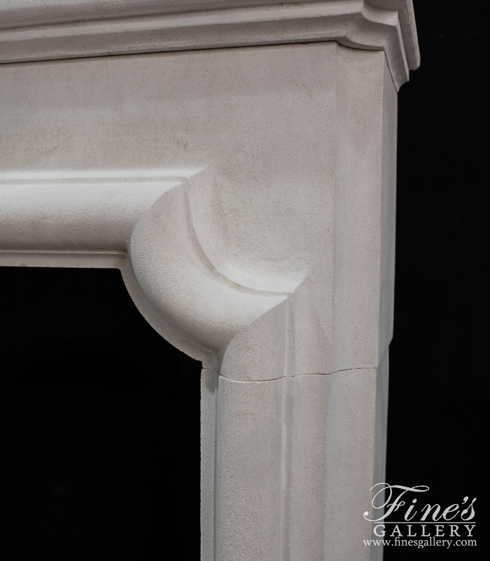 Marble Fireplaces  - Carved Mantel In French Limestone - MFP-2087