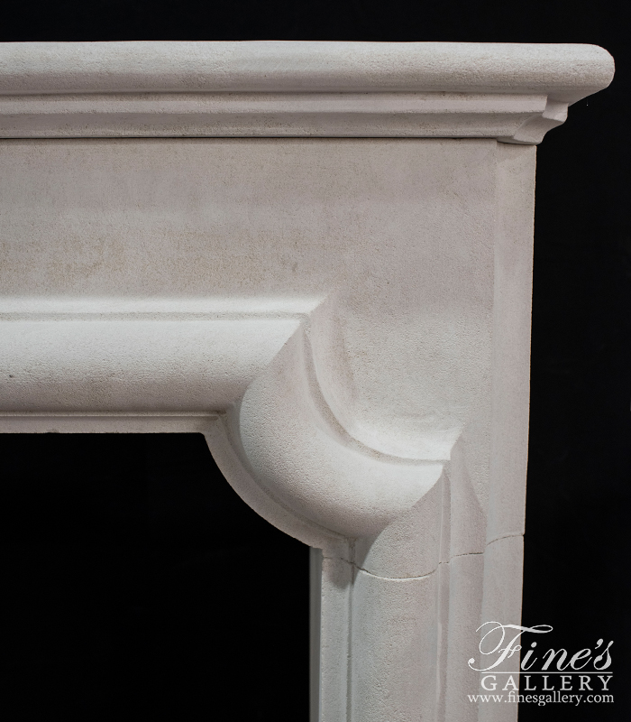 Marble Fireplaces  - Carved Mantel In French Limestone - MFP-2087