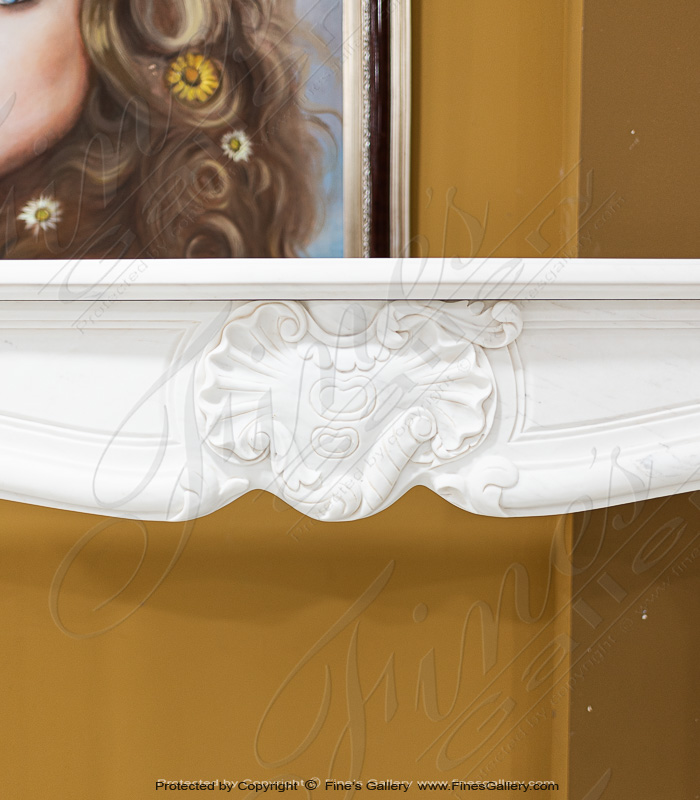 Marble Fireplaces  - French Louis VI Mantel Super White - MFP-2113