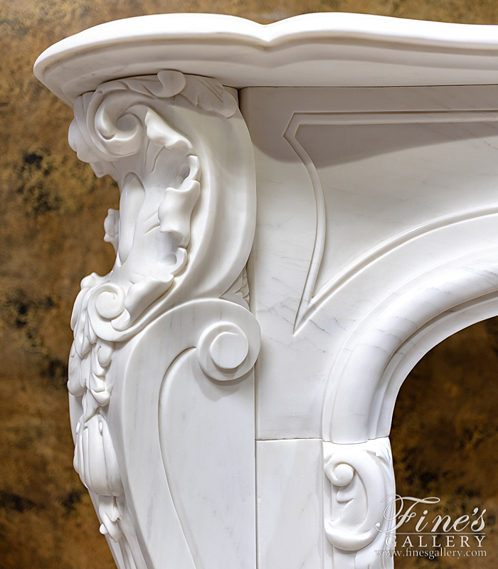 Marble Fireplaces  - French Louis X Statuary Marble Mantel - MFP-2115