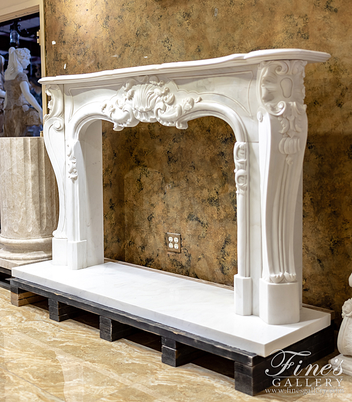 Marble Fireplaces  - French Louis X Statuary Marble Mantel - MFP-2115