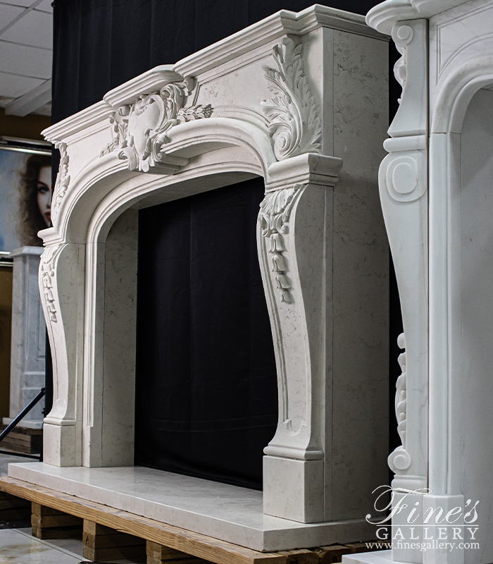 Marble Fireplaces  - Italian Bianco Perlino Marble Surround - MFP-2121